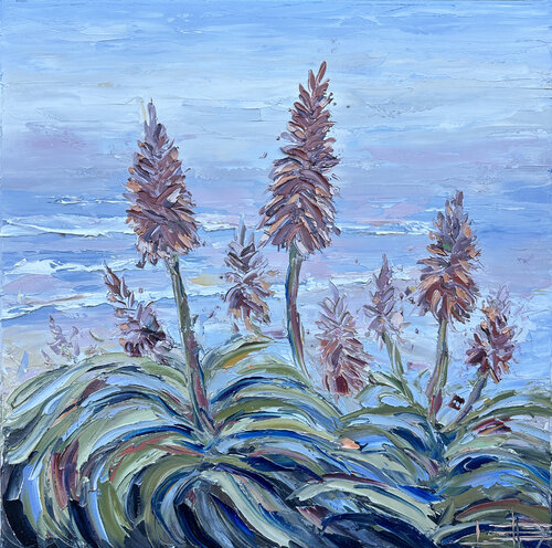 At the Edge of Blue van Lisa Elley, Schilderij te koop op Singulart