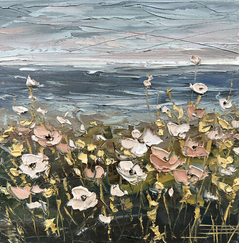 Blush Along the Shore van Lisa Elley, Schilderij te koop op Singulart