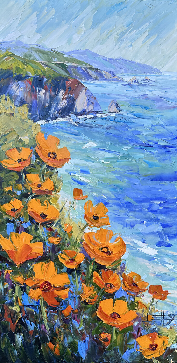 Poppies at the Sea Lisa Elley