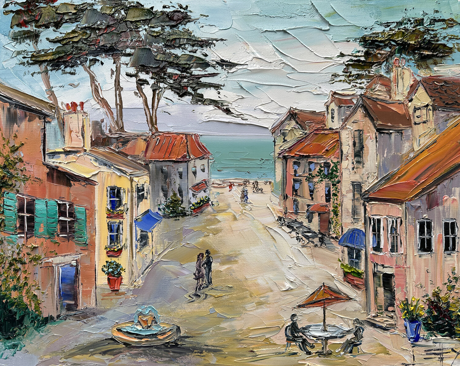 The Street Remembers the Sea Lisa Elley Dipinto originale in vendita