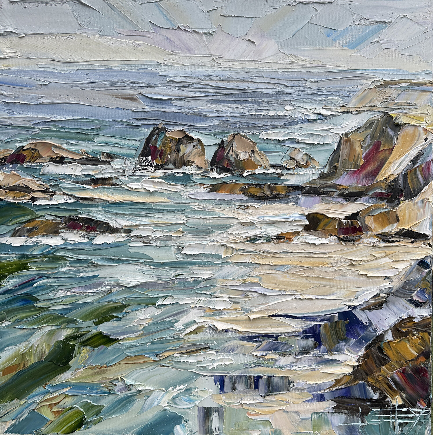 Tide and Slate Lisa Elley Originalgemälde zu verkaufen
