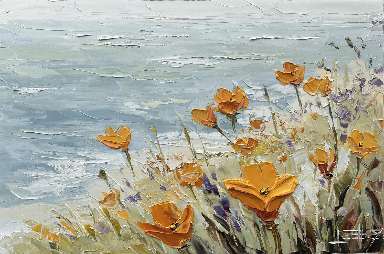 Coastal Stillness Lisa Elley Pintura original en venta