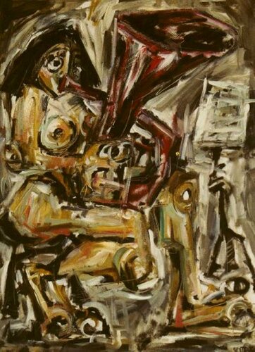 007-Desnudo con trombón di Carlos Montoya, Pittura in vendita su Singulart