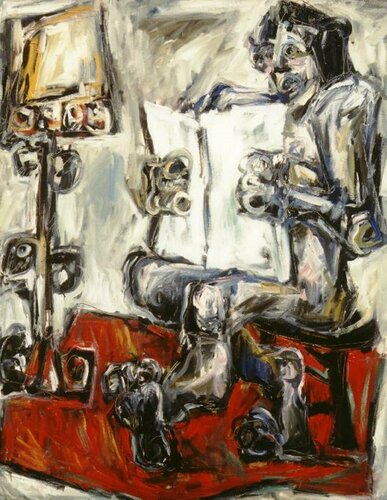 033-Desnudo leyendo el periódico de Carlos Montoya, Pintura a la venta en Singulart