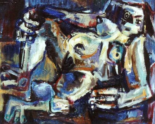 034-Desnudo y Azul de Carlos Montoya, Pintura a la venta en Singulart