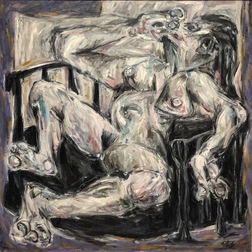 040-Desnudo en Blanco II van Carlos Montoya, Schilderij te koop op Singulart