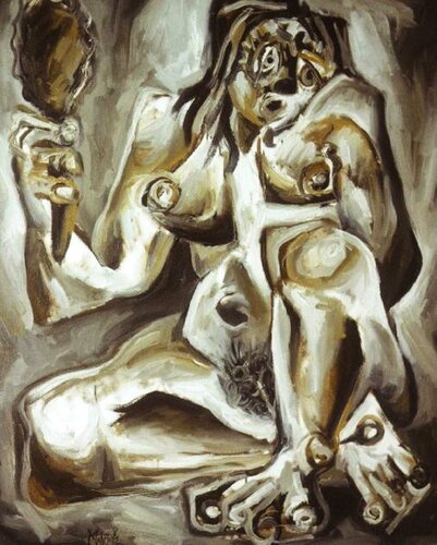 051-Desnudo con espejo van Carlos Montoya, Schilderij te koop op Singulart