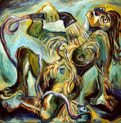 078-Desnudo duchándose von Carlos Montoya, Malerei kaufen auf Singulart