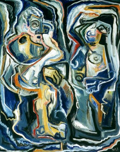 099- Pareja en l acascada van Carlos Montoya, Schilderij te koop op Singulart