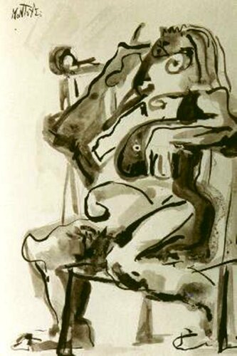 110-Desnudo sentado von Carlos Montoya, Werk auf Papier kaufen auf Singulart
