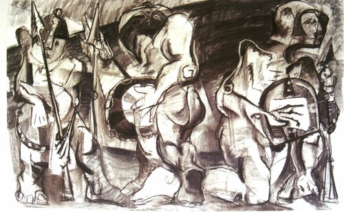 155-Los guerreros di Carlos Montoya, Disegno in vendita su Singulart