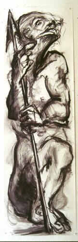 159-Hombre con lanza di Carlos Montoya, Disegno in vendita su Singulart