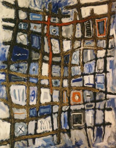 Ajedrez en azul van Carlos Montoya, Schilderij te koop op Singulart