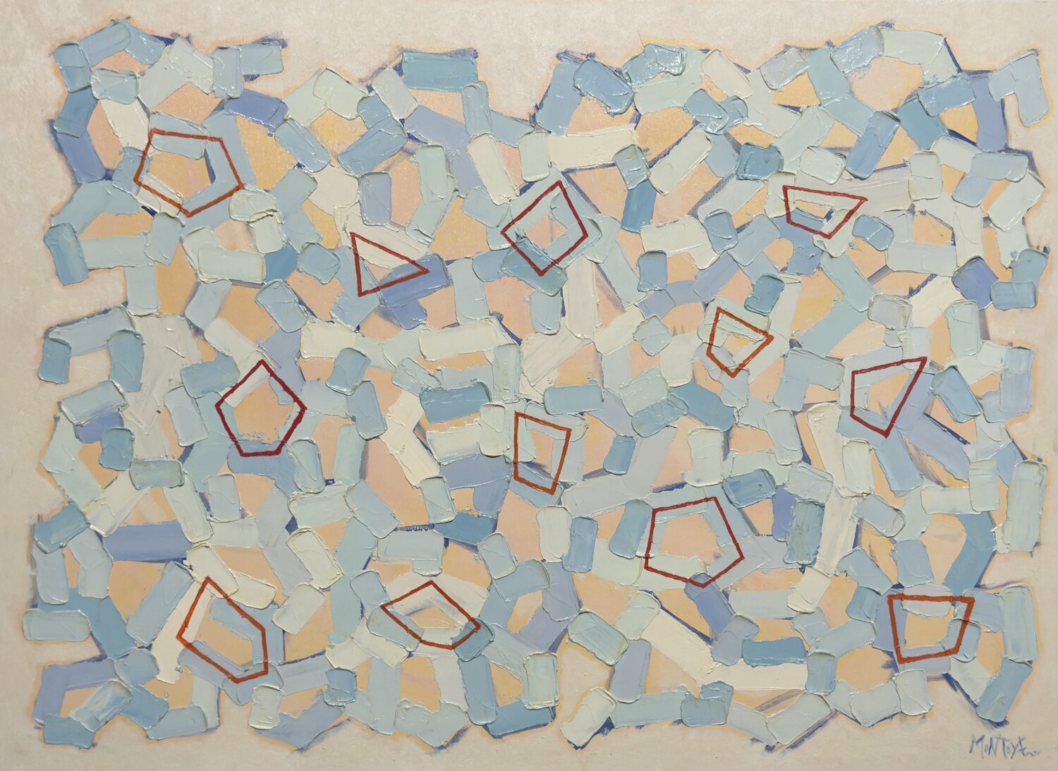 Poligonal Azul sobre cálido Carlos Montoya