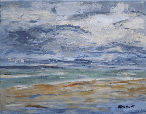 plage de Saint-Aubin van Sophie Dumont, Schilderij te koop op Singulart