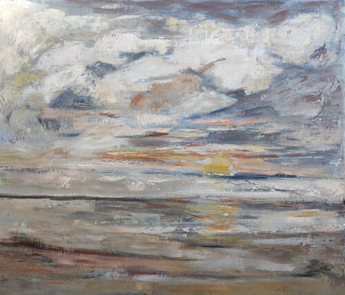 coucher de soleil à Langrune par Sophie Dumont, Peinture en vente sur Singulart