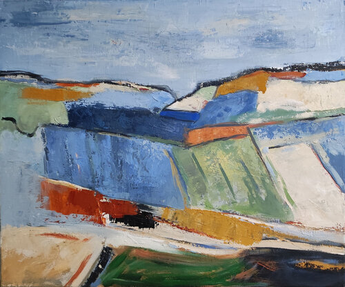 geometric landscape by Sophie Dumont, 油畫 for Sale on Singulart