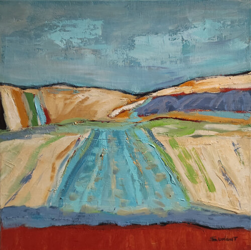 Blue Landscape di Sophie Dumont, Pittura in vendita su Singulart