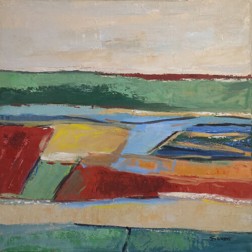 Paysage de campagne par Sophie Dumont, Peinture en vente sur Singulart