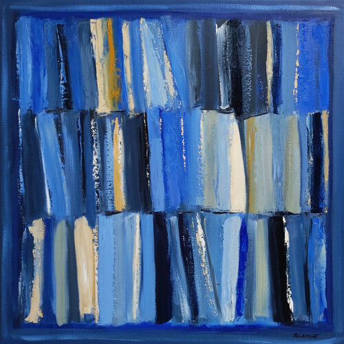 lecture en bleu majeur di Sophie Dumont, Pittura in vendita su Singulart