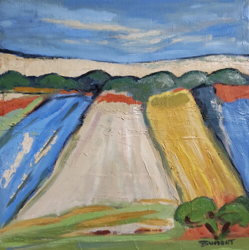fields in Normandy par Sophie Dumont, Peinture en vente sur Singulart