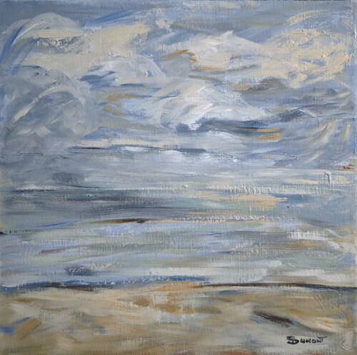 marée basse à langrune 2 by Sophie Dumont, Painting for Sale on Singulart
