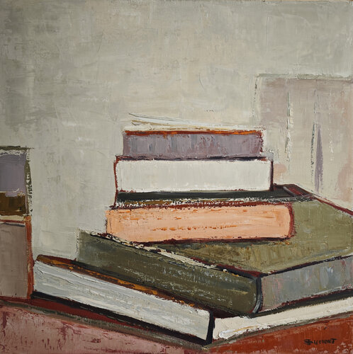La chambre des livres par Sophie Dumont, Peinture en vente sur Singulart