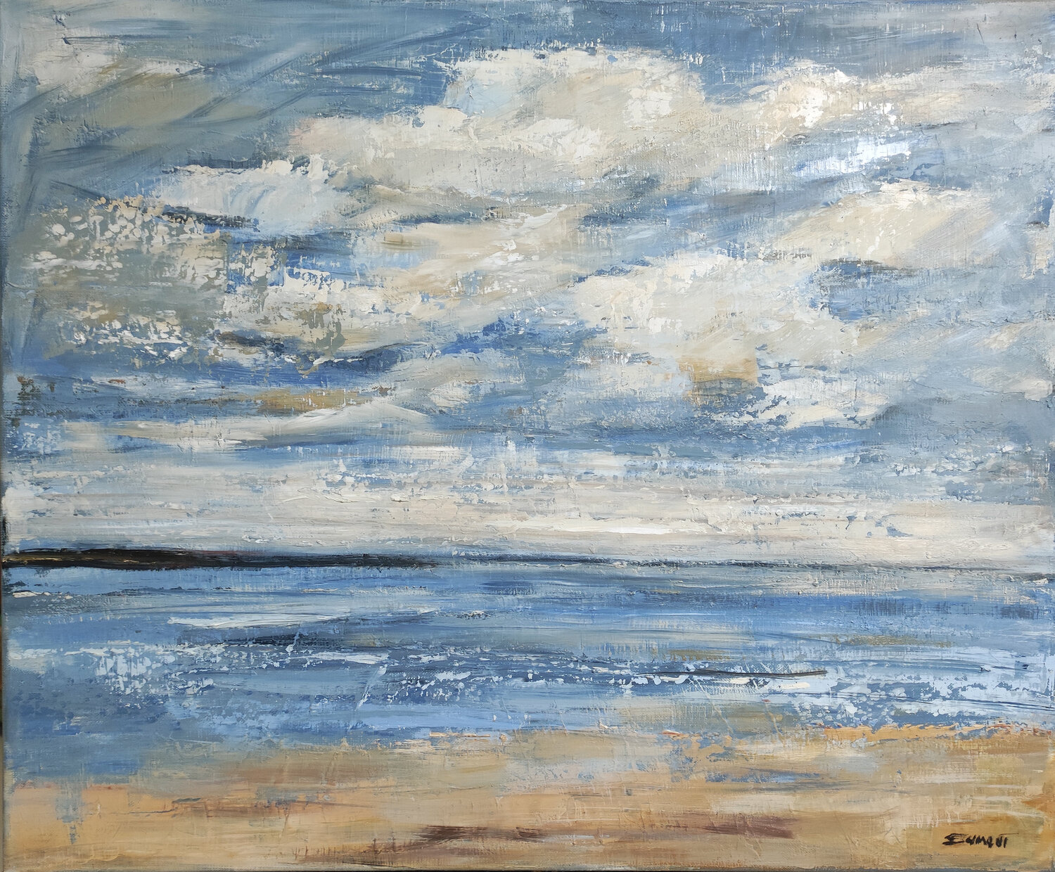 Ciel de traine en Normandie Sophie Dumont Originalgemälde zu verkaufen
