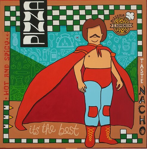 Pizza box Nacho Libre by Suzanne Domenech, 회화 for Sale on Singulart