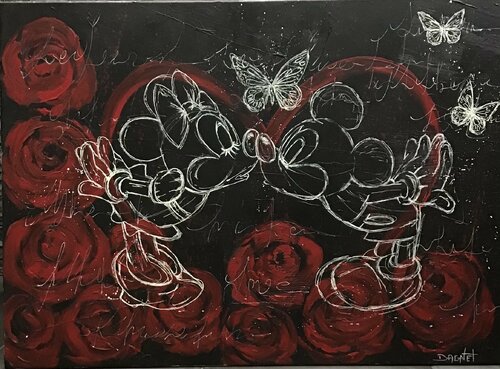 Mickey love de Fabienne Dagnet, Pintura a la venta en Singulart