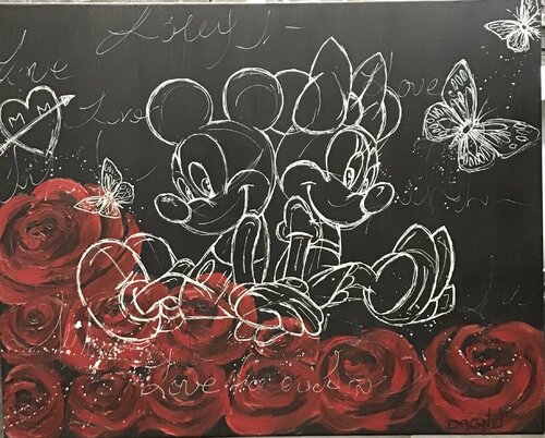 Mickey love for ever de Fabienne Dagnet, Pintura a la venta en Singulart
