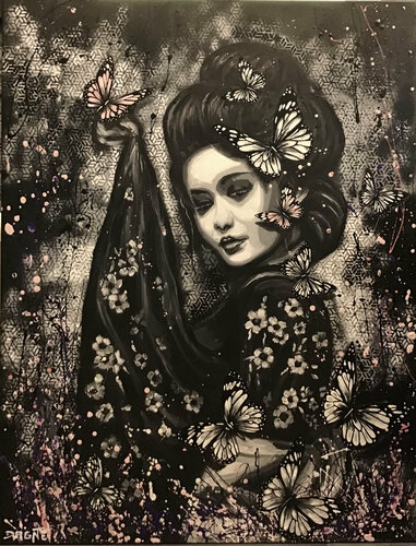 Japon poésie van Fabienne Dagnet, Schilderij te koop op Singulart