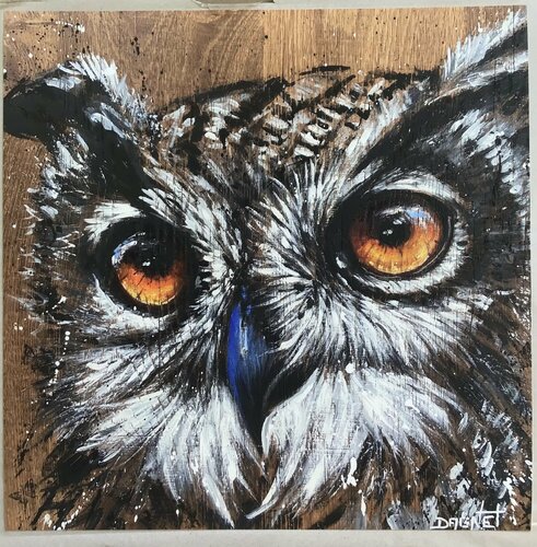 Grand duc impression fine art de Fabienne Dagnet, Impresión a la venta en Singulart