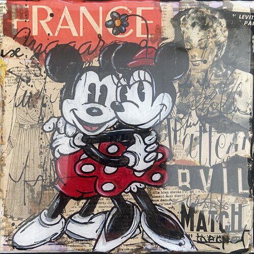 Mickey hugg di Fabienne Dagnet, Pittura in vendita su Singulart