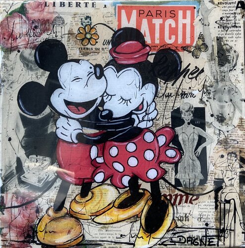 Mickey hugg 2 di Fabienne Dagnet, Pittura in vendita su Singulart