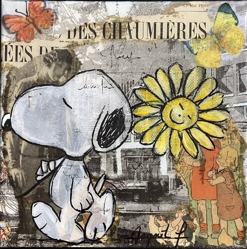 Snoopy flower von Fabienne Dagnet, Malerei kaufen auf Singulart