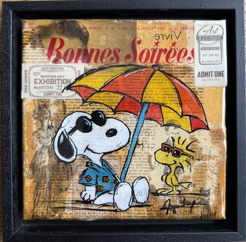 Snoopy at the sea von Fabienne Dagnet, Malerei kaufen auf Singulart