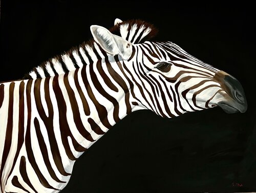 Stretching Zebra van Weatherly Stroh, Schilderij te koop op Singulart