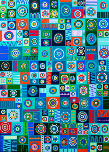 Jumping circles van Diana Large, Schilderij te koop op Singulart