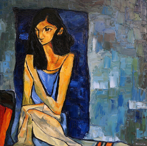 Blue Presence van Christos Baloukos, Schilderij te koop op Singulart