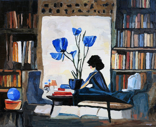 Where Thoughts Bloom by Christos Baloukos, Painting for Sale on Singulart