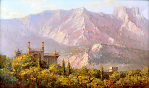 The old fortress near the mountains. van Lara Vald, Schilderij te koop op Singulart