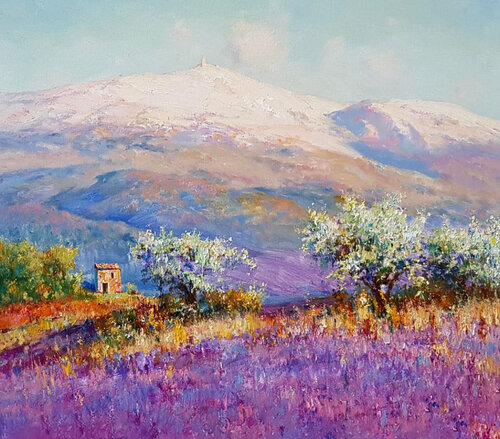 Snow-capped mountains. van Lara Vald, Schilderij te koop op Singulart