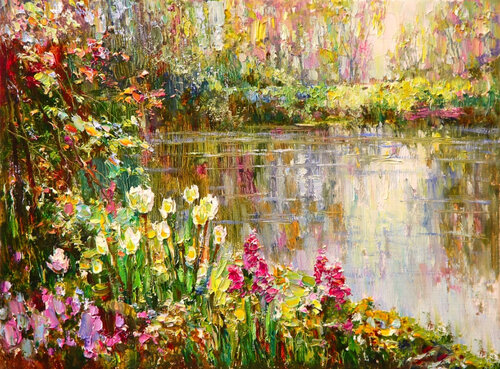 White daffodils. van Lara Vald, Schilderij te koop op Singulart