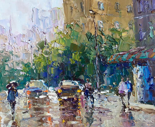 Rainy weather. par Lara Vald, Peinture en vente sur Singulart