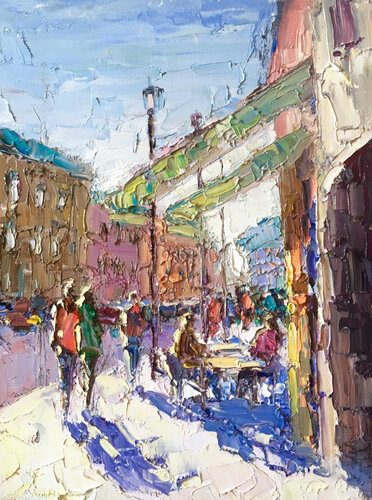 Sunny day in the city. by Lara Vald, Painting for Sale on Singulart