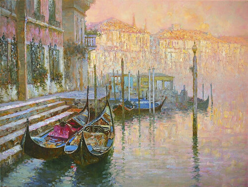 Sunrise in Venice. von Lara Vald, Malerei kaufen auf Singulart