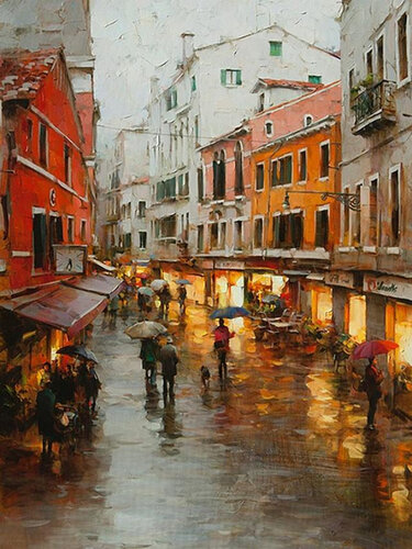 Rainy day. by Lara Vald, Painting for Sale on Singulart
