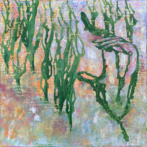 Facebook Conversations 04 | Female nude between forest trees von Elise Eekhout, Malerei kaufen auf Singulart