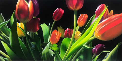 Tulips 01 van Elise Eekhout, Schilderij te koop op Singulart